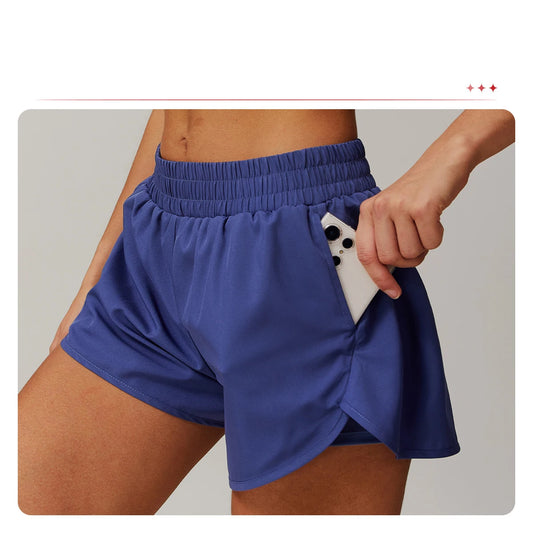 Short deportivo de cintura alta con bolsillo